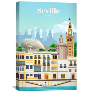 Seville Canvas - Studio 324 Art 30 x 45cm / Unframed Canvas Print Clock Canvas