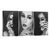 Shaded Beauty Canvas Art Set of 3 / 40 x 60cm / Unframed Canvas Print Clock Canvas