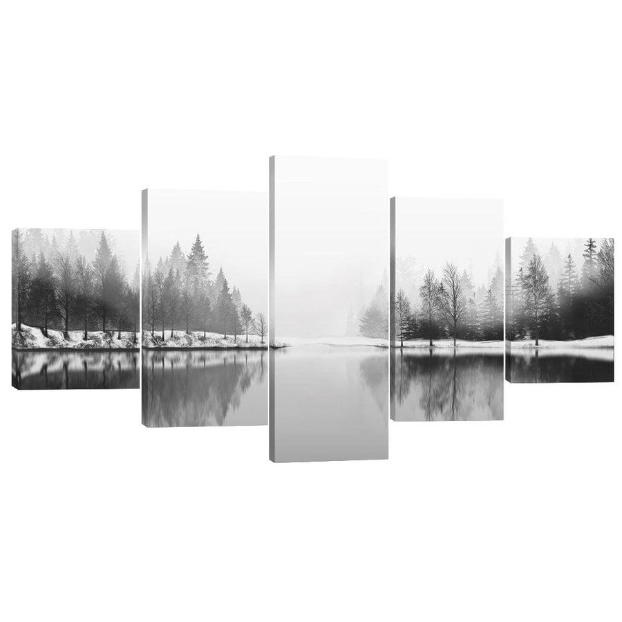 Shaded Lake Canvas - 5 Panel Art Clock Canvas