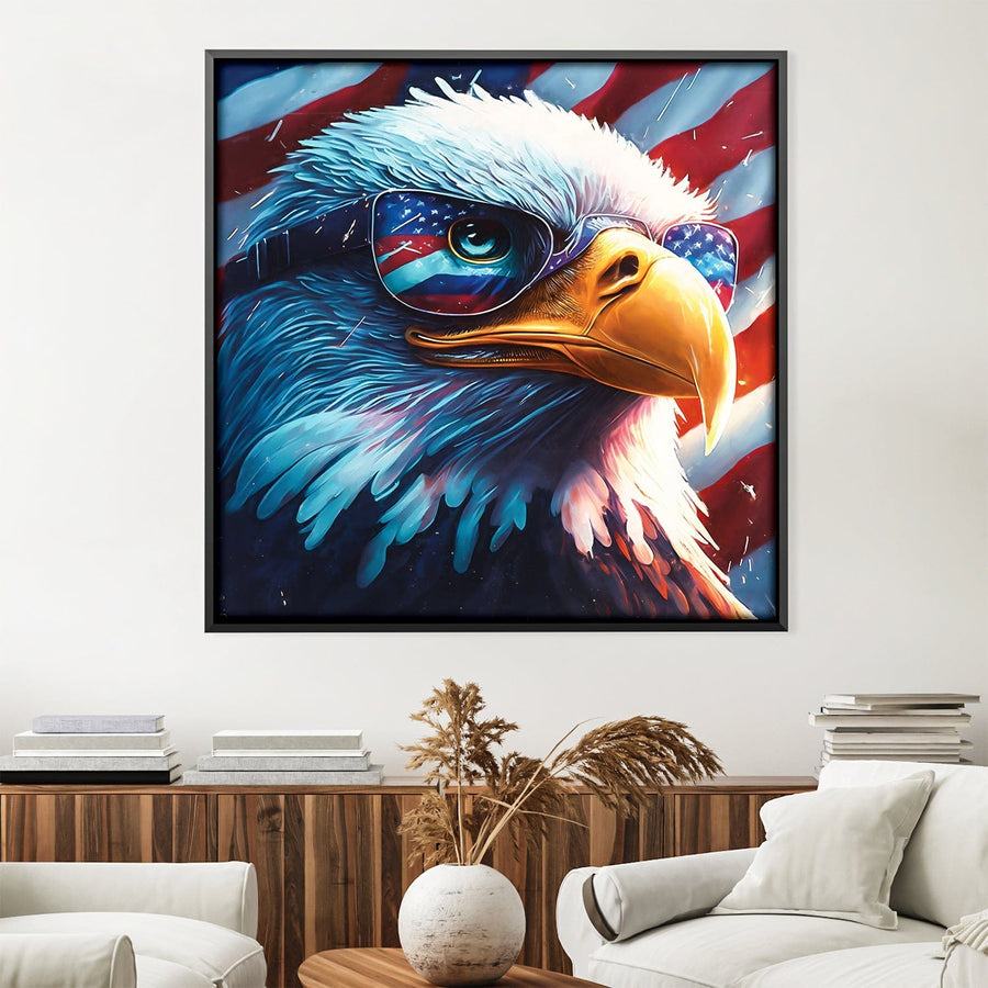 Shades on the Eagle Canvas Art Clock Canvas