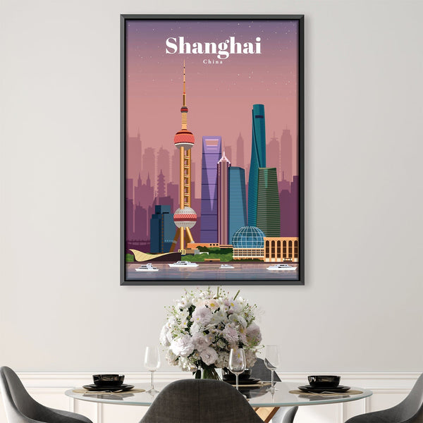 Shanghai Canvas - Studio 324 Art Clock Canvas
