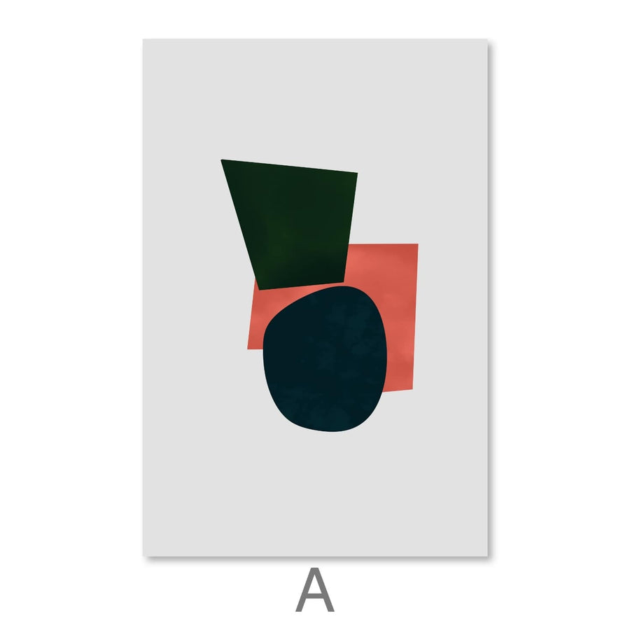 Shapes of Abstract Canvas Art A / 30 x 45cm / Unframed Canvas Print Clock Canvas