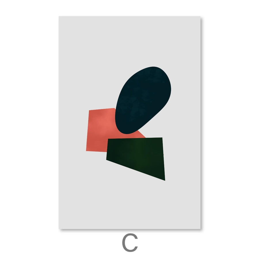 Shapes of Abstract Canvas Art C / 30 x 45cm / Unframed Canvas Print Clock Canvas