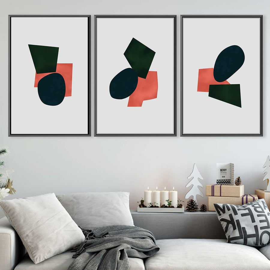 Shapes of Abstract Canvas Art Clock Canvas