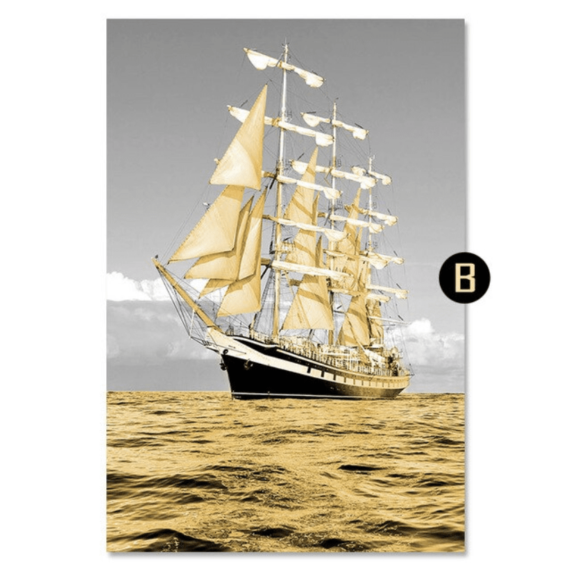 Shining Dolphin Canvas Art B / 40 x 50cm / No Board - Canvas Print Only Clock Canvas