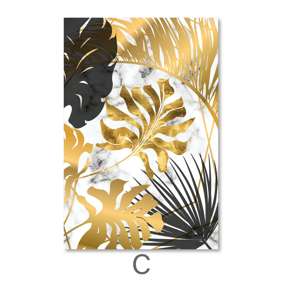 Shining Leaf Canvas Art C / 40 x 50cm / No Board - Canvas Print Only Clock Canvas