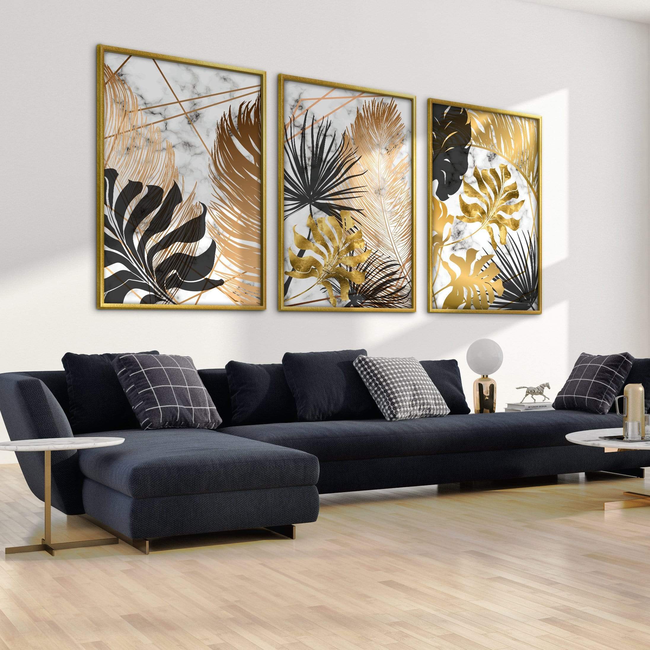 Shining Leaf Canvas Art Clock Canvas