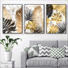 Shining Leaf Canvas Art Set of 3 / 40 x 60cm / Unframed Canvas Print Clock Canvas
