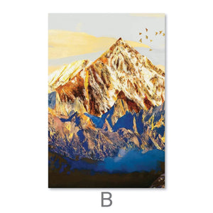 Shining Mountains Canvas Art B / 40 x 50cm / Unframed Canvas Print Clock Canvas