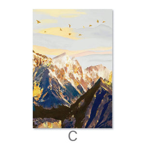 Shining Mountains Canvas Art C / 40 x 50cm / Unframed Canvas Print Clock Canvas