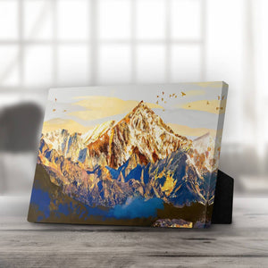 Shining Mountains Desktop Canvas Desktop Canvas 25 x 20cm Clock Canvas
