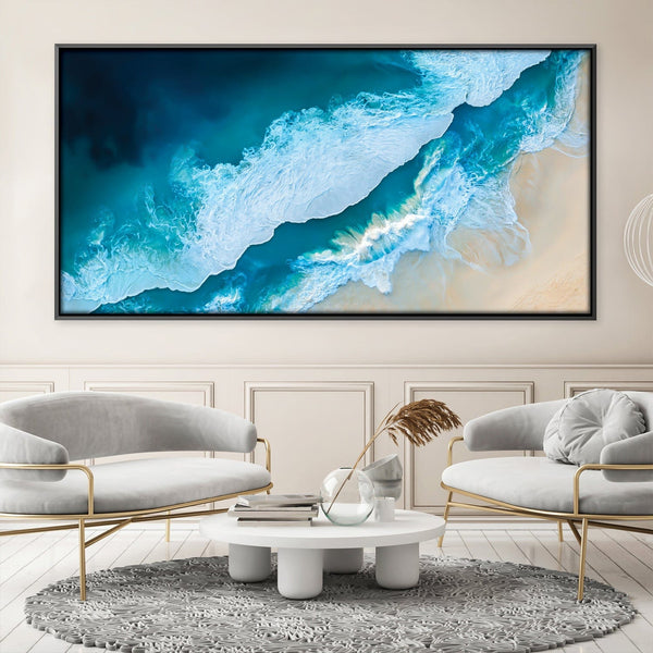 Shoreline Waves Canvas Art Clock Canvas
