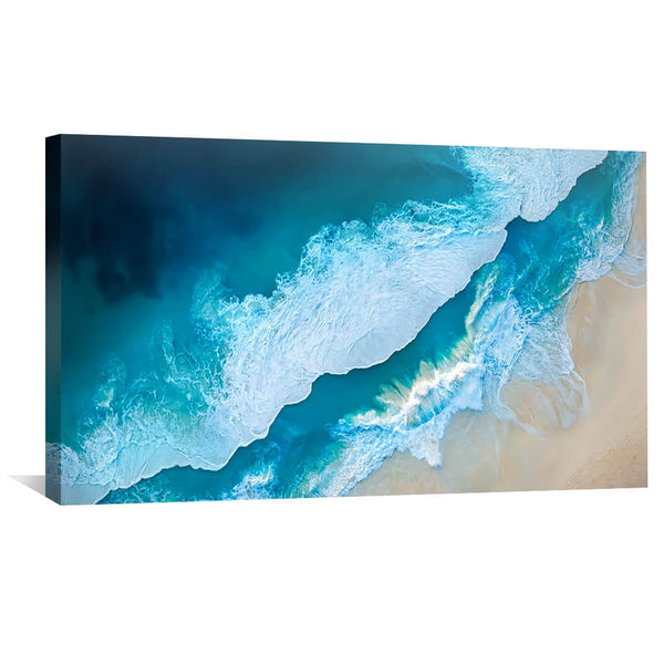 Shoreline Waves Canvas Art 50 x 25cm / Unframed Canvas Print Clock Canvas
