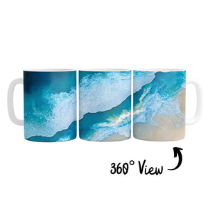 Shoreline Waves Mug Mug White Clock Canvas