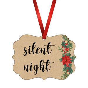 Silent Night Ornament Christmas Ornament Victorian 10.8 x 8cm Clock Canvas