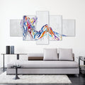 Silhouette of Color Canvas - 5 Panel Art 5 Panel / Large / Standard Gallery Wrap Clock Canvas