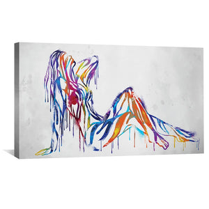 Silhouette of Color Canvas Art 50 x 25cm / Unframed Canvas Print Clock Canvas