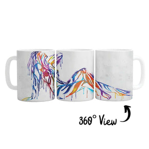 Silhouette of Color Mug Mug White Clock Canvas
