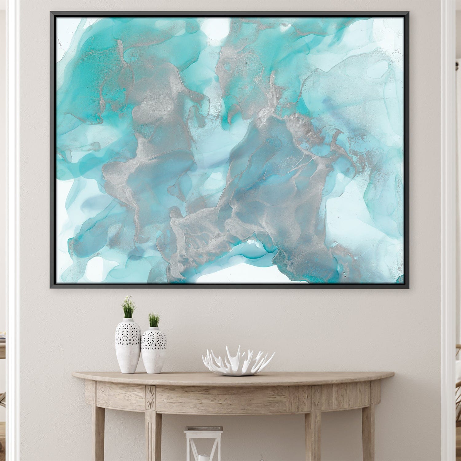 Silver Clouds Canvas Art 45 x 30cm / Unframed Canvas Print Clock Canvas