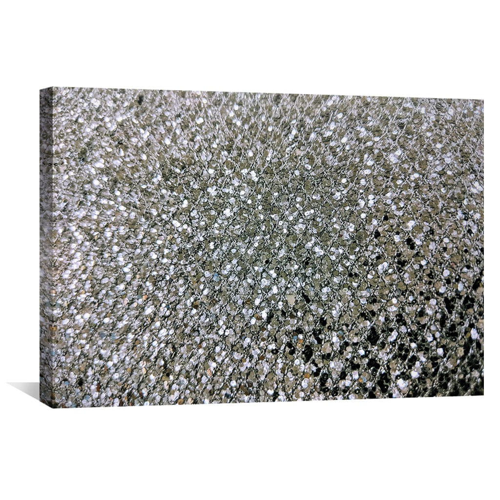 Silver Glitter Canvas Art Clock Canvas