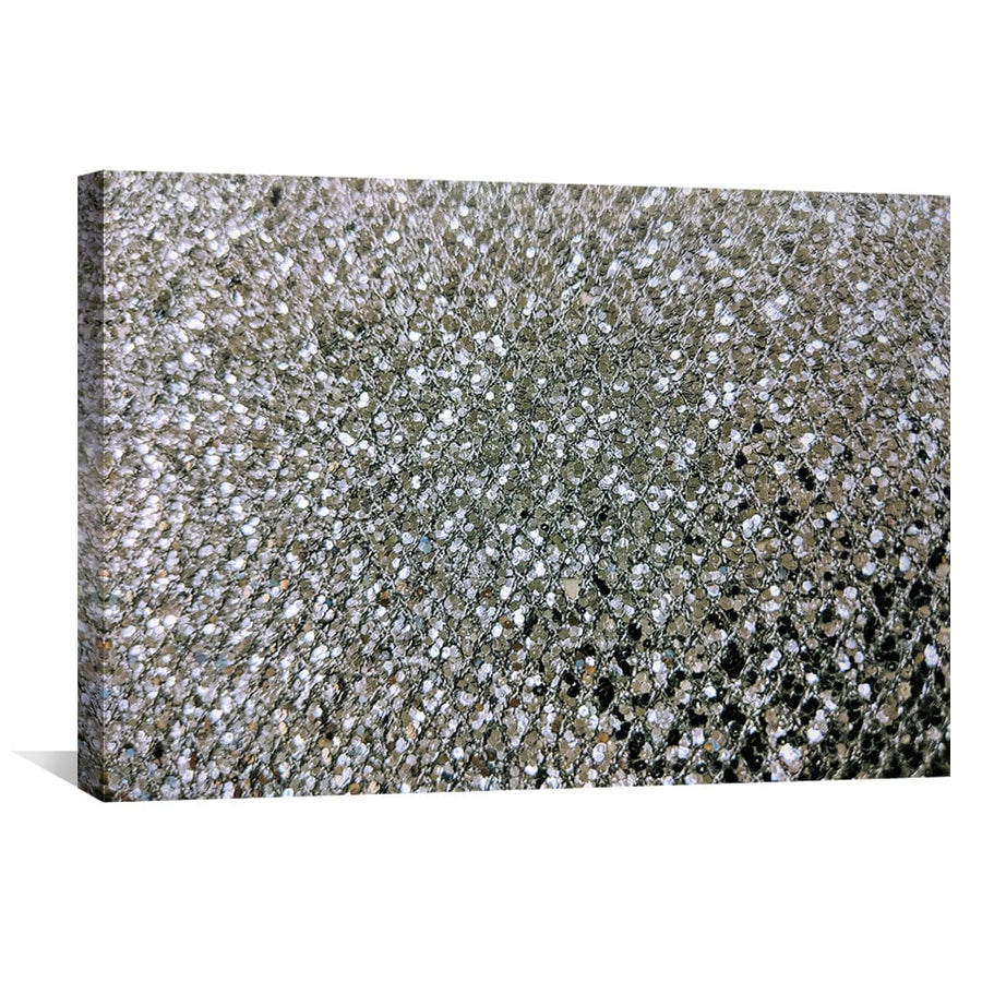 Silver Glitter Canvas Art Clock Canvas