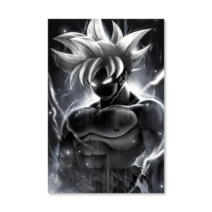Silver Goku Canvas Art Clock Canvas