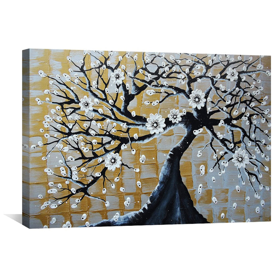 Silver Gold Bonsai Canvas Temlate Art Clock Canvas