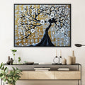 Silver Gold Bonsai Canvas Temlate Art Clock Canvas