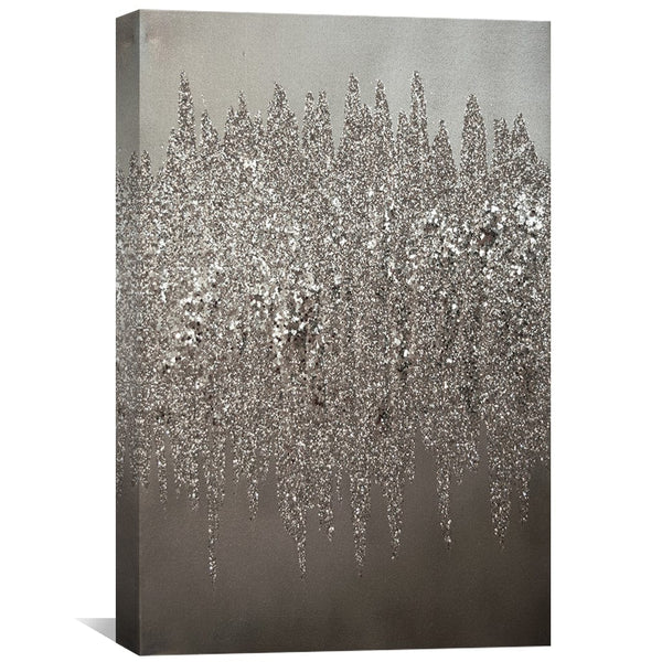 Silver Shimmer Canvas Art Clock Canvas
