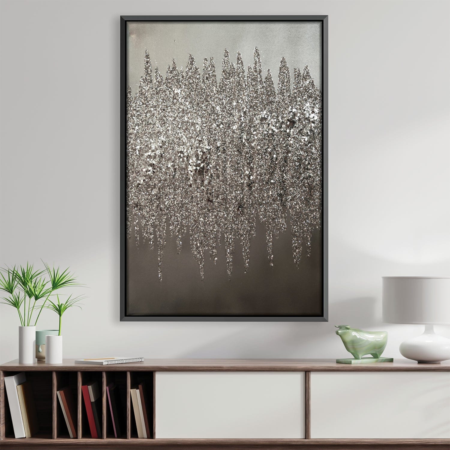 Sparkly Silver Canvas Art & Prints