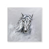 Silver Stallion Oil Painting Oil Clock Canvas