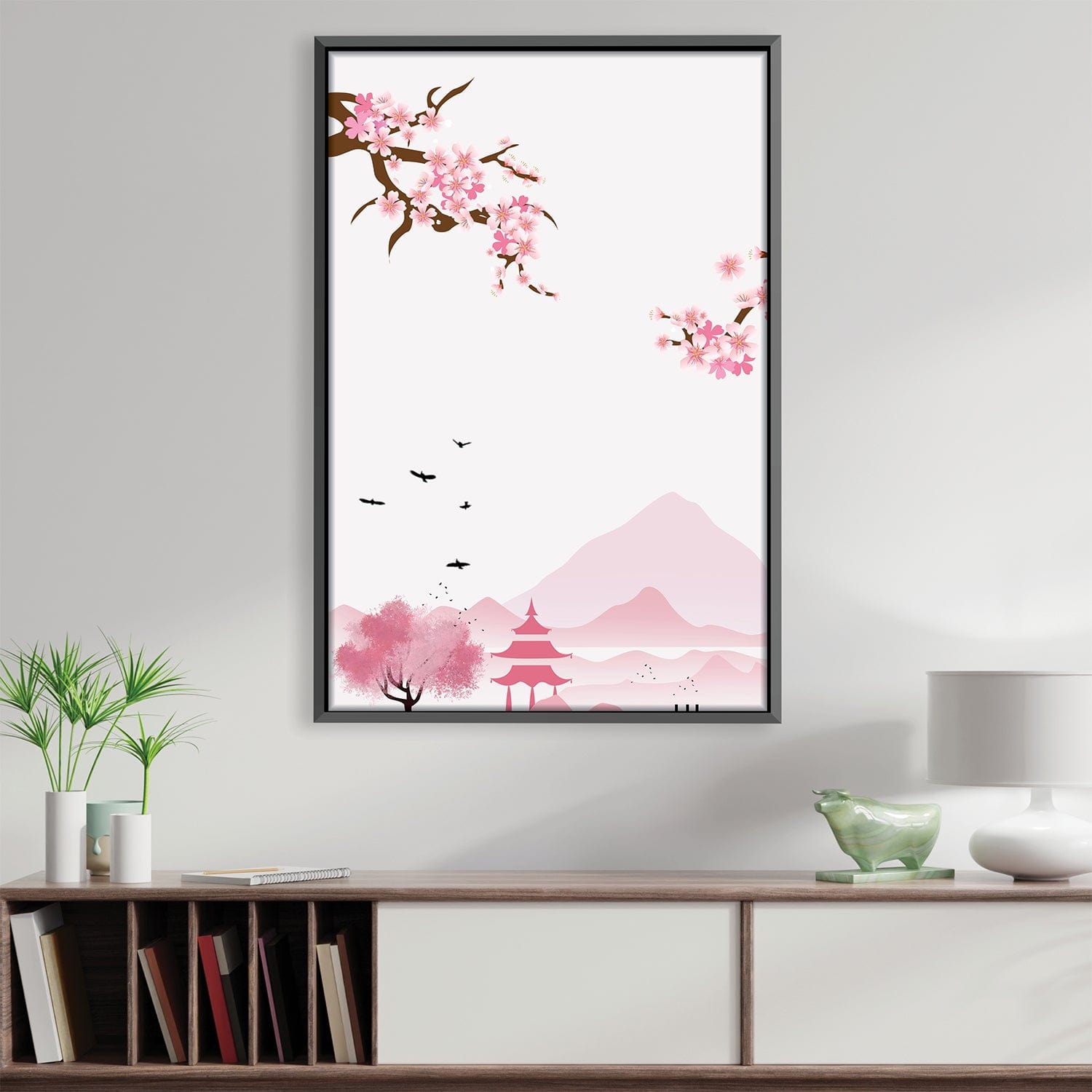 Simple Cherry Blossoms Canvas Art Clock Canvas