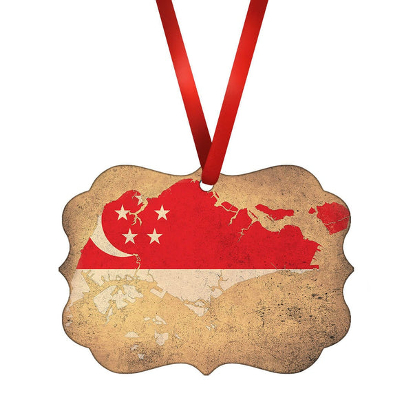 Singapore Ornament Christmas Ornament Victorian 10.8 x 8cm Clock Canvas