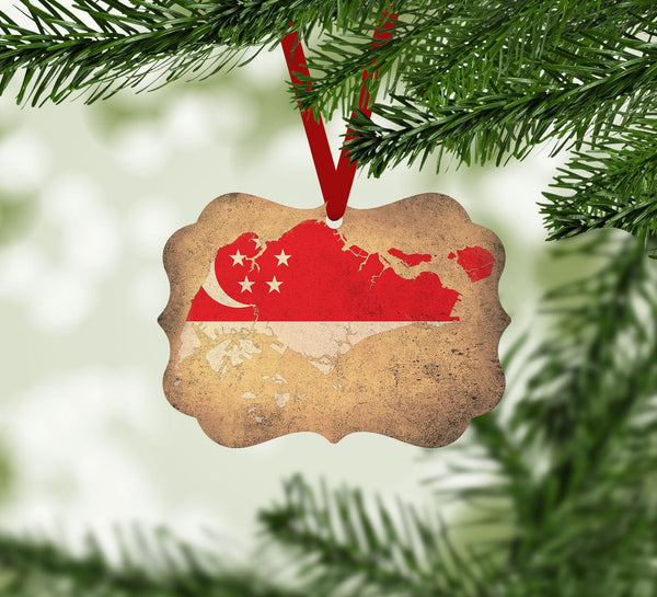 Singapore Ornament Christmas Ornament Victorian 10.8 x 8cm Clock Canvas