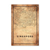 Singapore Vintage Map Canvas Art Clock Canvas