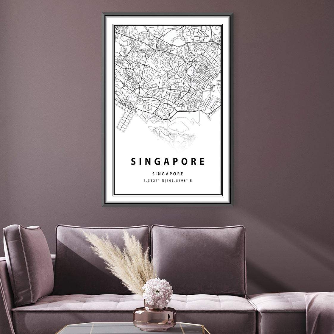 Singapore White Map Canvas product thumbnail