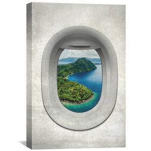 Single Plane View - Indonesia Canvas Art 30 x 45cm / Unframed Canvas Print Clock Canvas