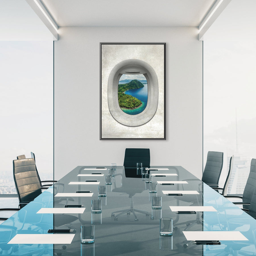 Single Plane View - Indonesia Clock Canvas