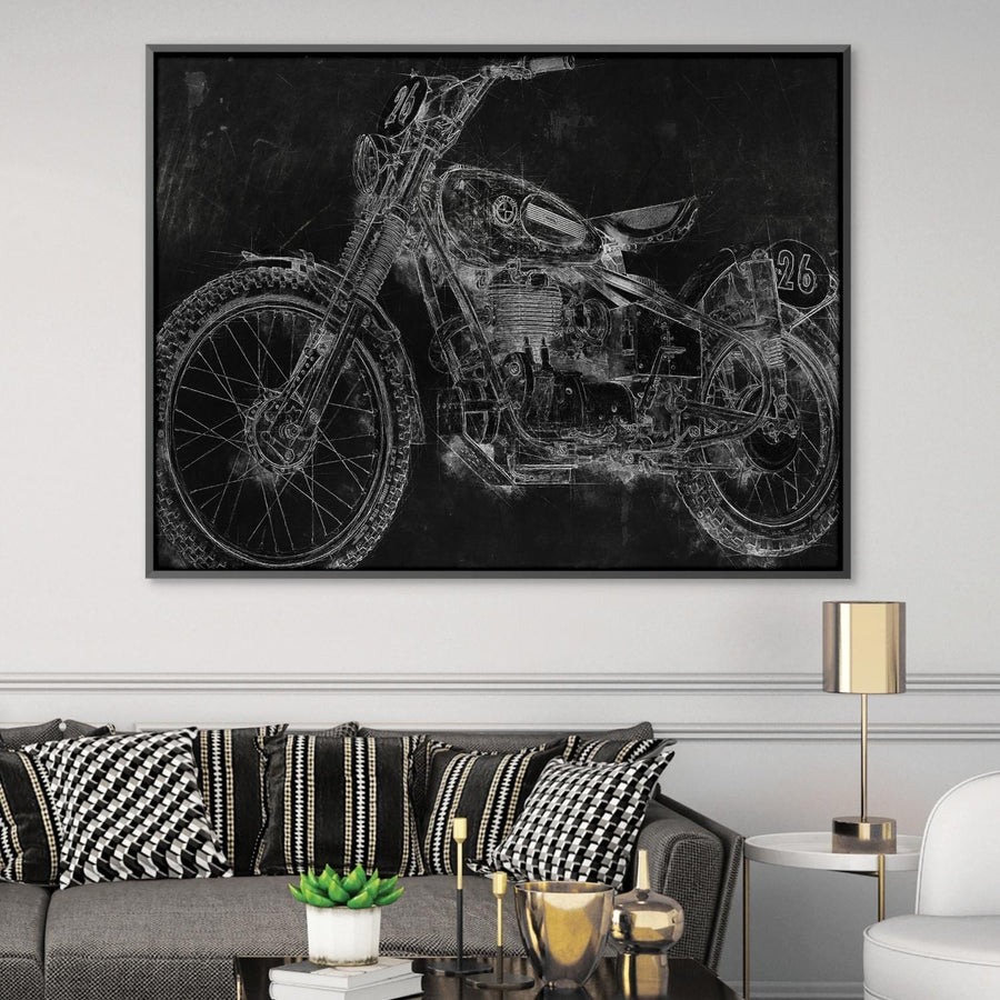 Sketched Chopper Canvas Art Clock Canvas