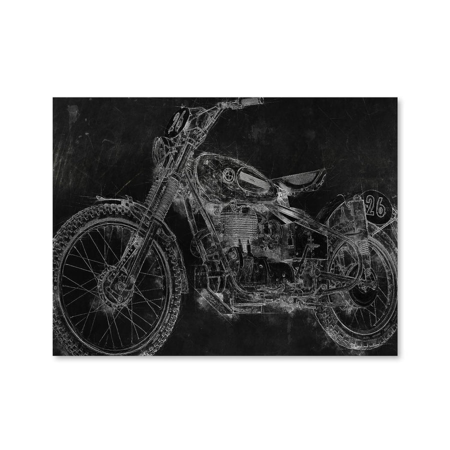 Sketched Chopper Canvas Art Clock Canvas