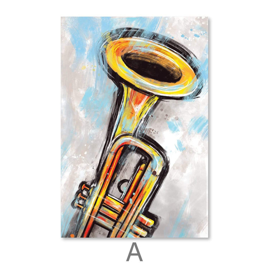 Sketched Instruments Canvas Art Clock Canvas
