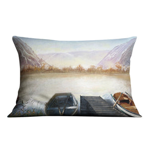 Sketched Lakeside Cushion Cushion 48 x 33cm Clock Canvas