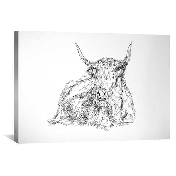 Sketched Peacefulness Canvas Art Clock Canvas