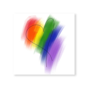 Sketched Rainbow Heart Canvas Art Clock Canvas