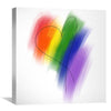 Sketched Rainbow Heart Canvas Art 30 x 30cm / Unframed Canvas Print Clock Canvas