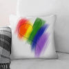 Sketched Rainbow Heart Cushion Cushion Cushion Square Clock Canvas