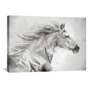Sketched Stallion Canvas Art 45 x 30cm / Unframed Canvas Print Clock Canvas