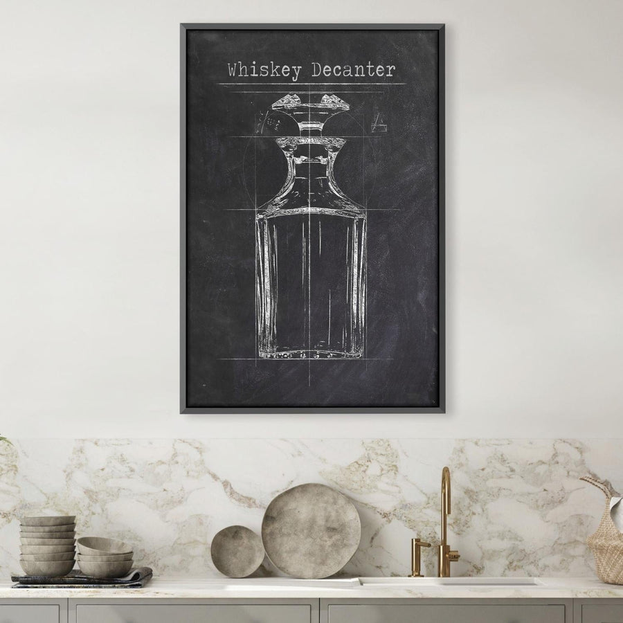 Sketched Whiskey Canvas Art Clock Canvas