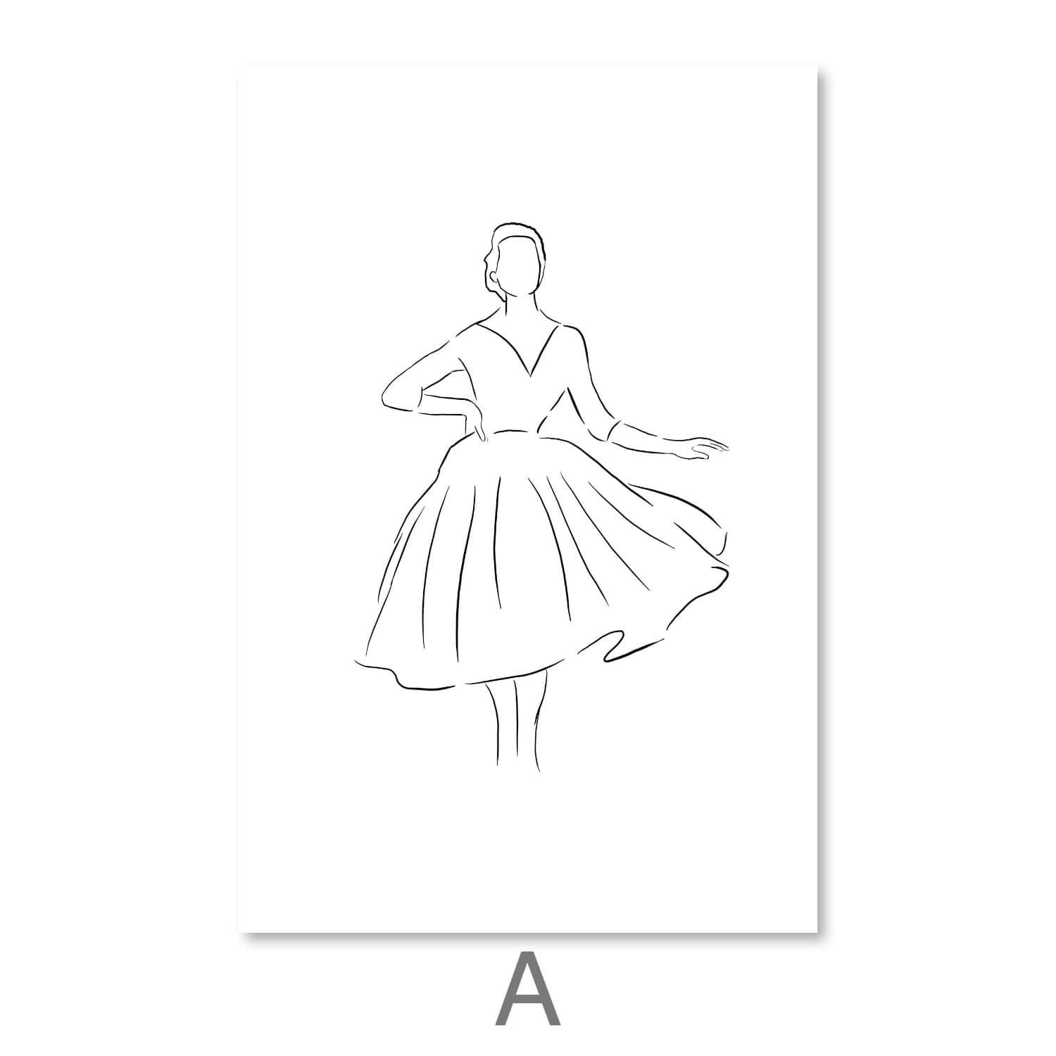 Skirts and Dresses Canvas Art A / 30 x 45cm / Unframed Canvas Print Clock Canvas