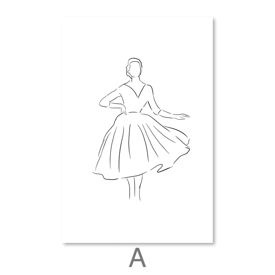 Skirts and Dresses Canvas Art A / 30 x 45cm / Unframed Canvas Print Clock Canvas